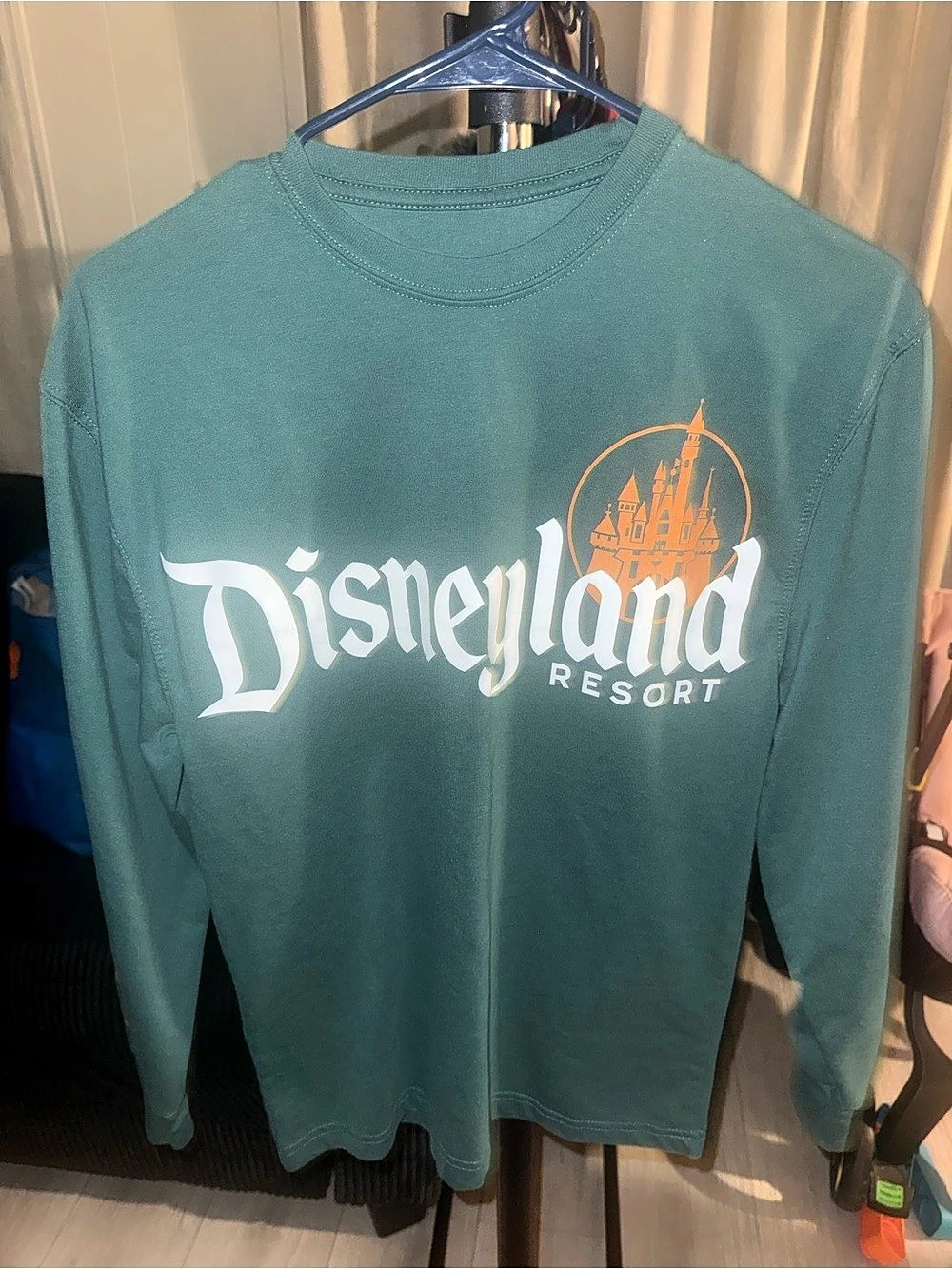 Disney Disneyland Resort Long Sleeve Shirt Green & Orange Girls XS